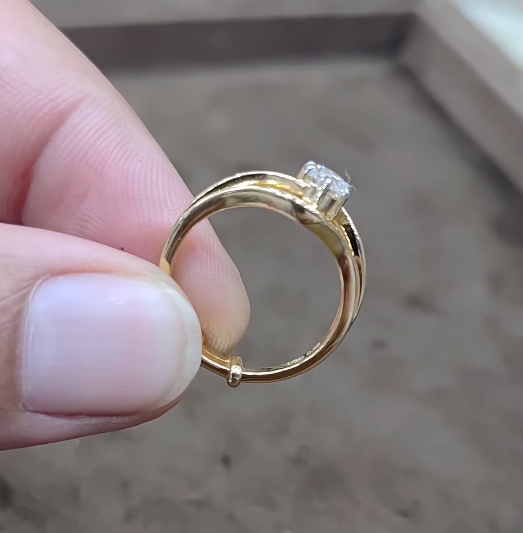 Diamond Ring _ 50 Cents Diamond in 18K Gold